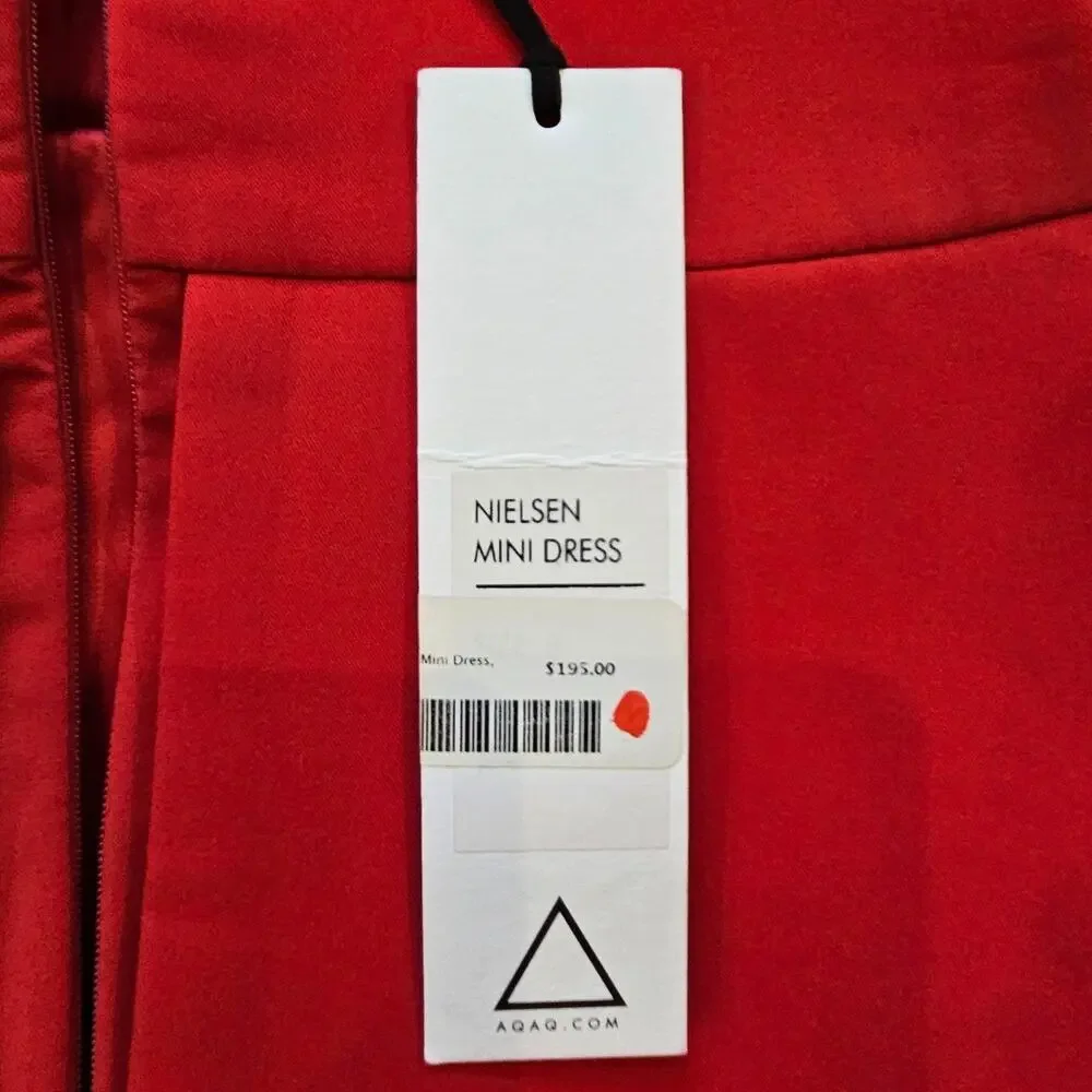 AQ/AQ Nielsen Peplum Mini Dress Women’s 4 Red‎ Structured Cocktail Dress NEW